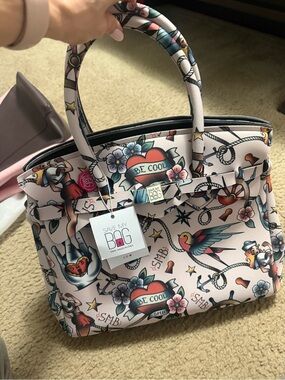 Save My Bag 'Be Cool' Pink Tattoo-Print Tote